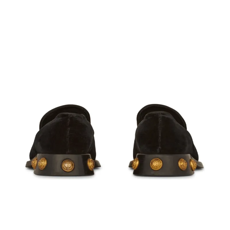 BALMAIN Velvet Coin Men's Casual Shoes Men's Black-3