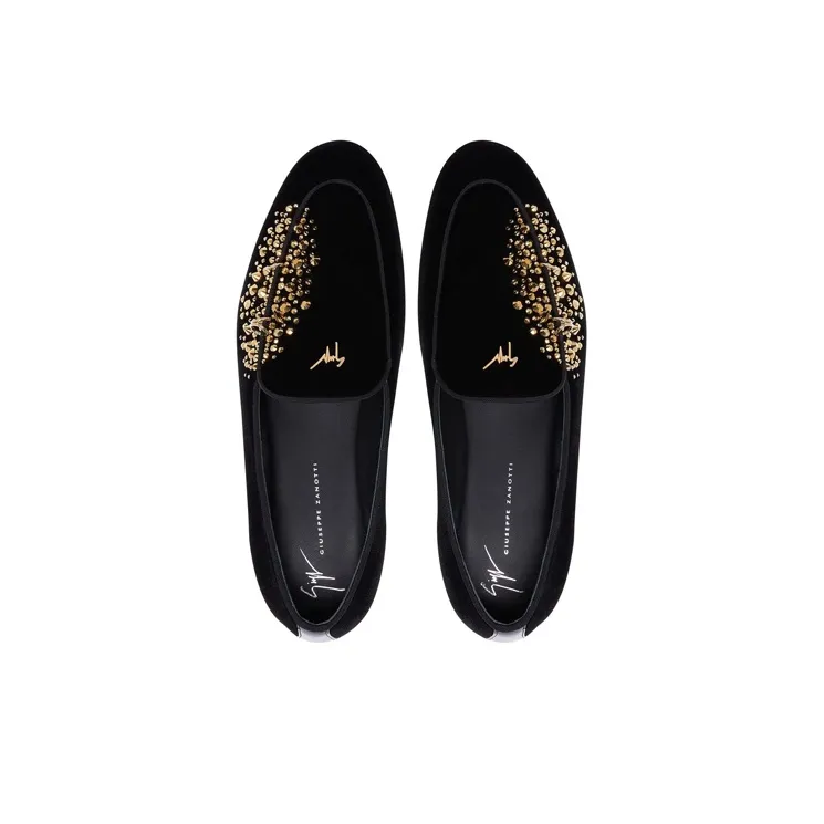 Giuseppe Zanotti Alvaro Studded Velvet Loafers-4