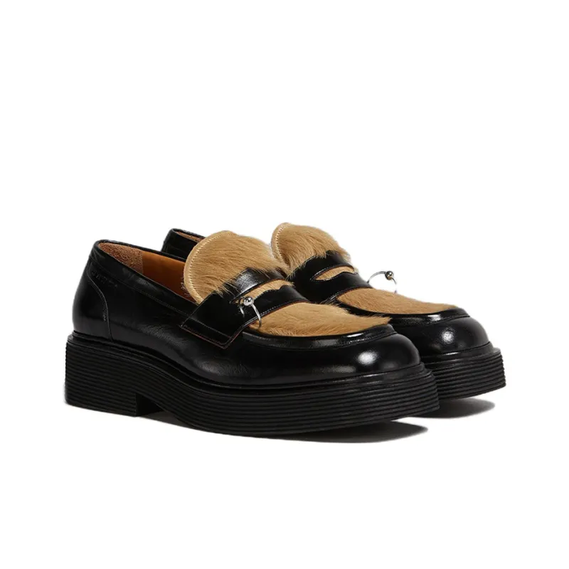 MARNI Platform Shoes Men's Black Beige-2