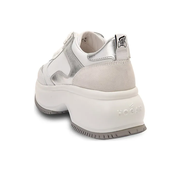 HOGAN Maxi I Active Platform Shoes Women's White Silver-5