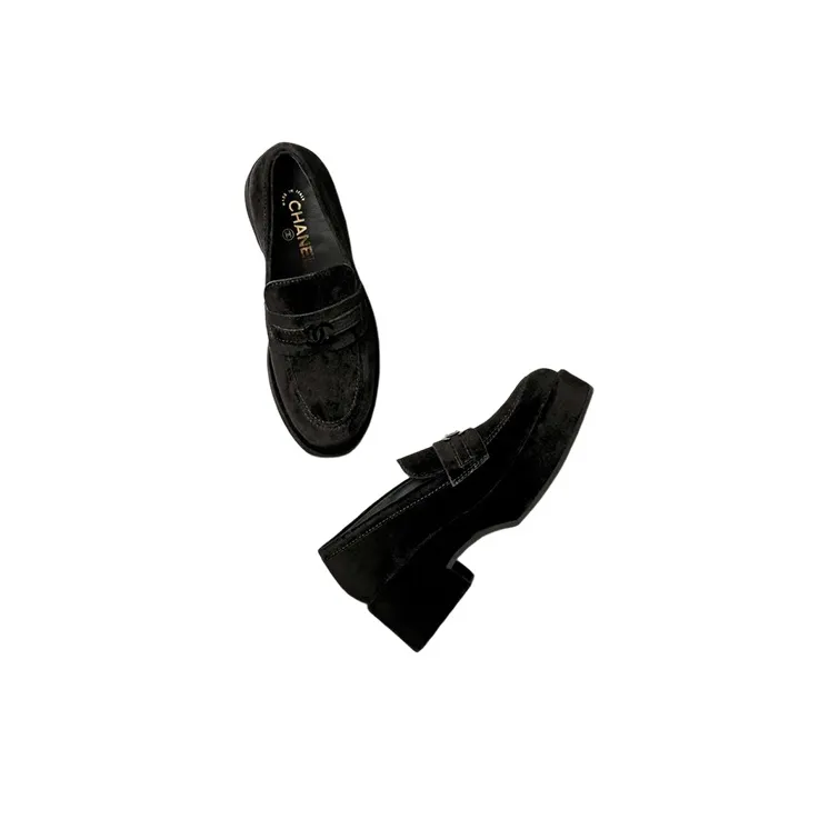 CHANEL Platform Shoes Women's Black-3