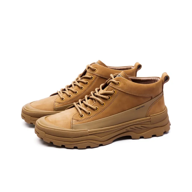 Anthony Miles Men's Casual Shoes Men Mid Top Camel-1