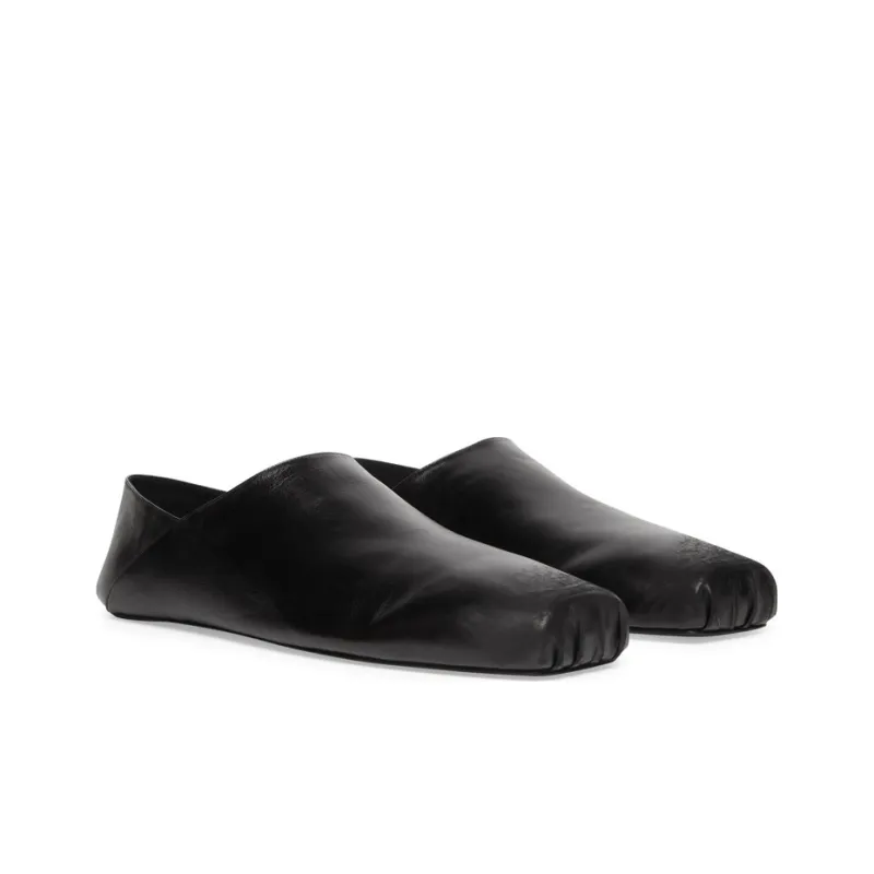Balenciaga Soft Calf Leather Square Toe Slip On 'Black'-2