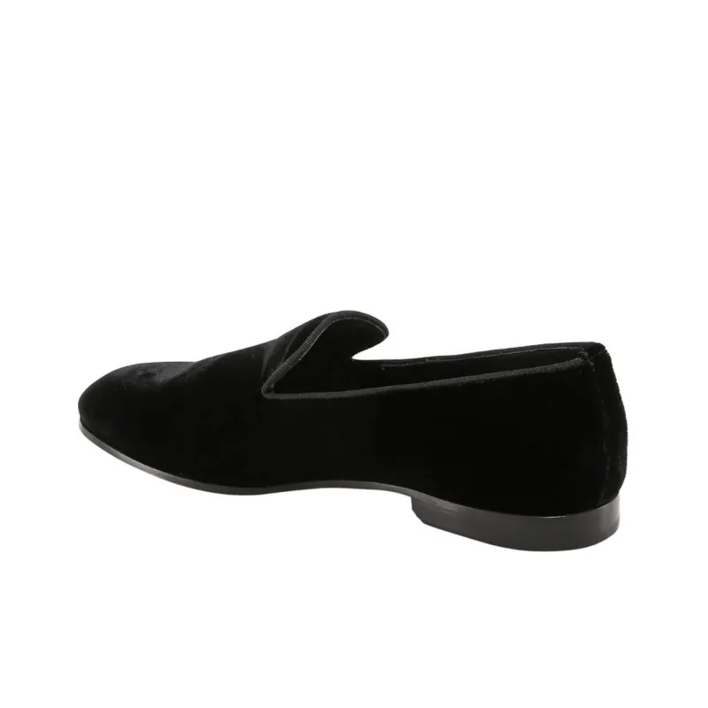 DOUCAL'S Almond-toe Velvet Loafers-2