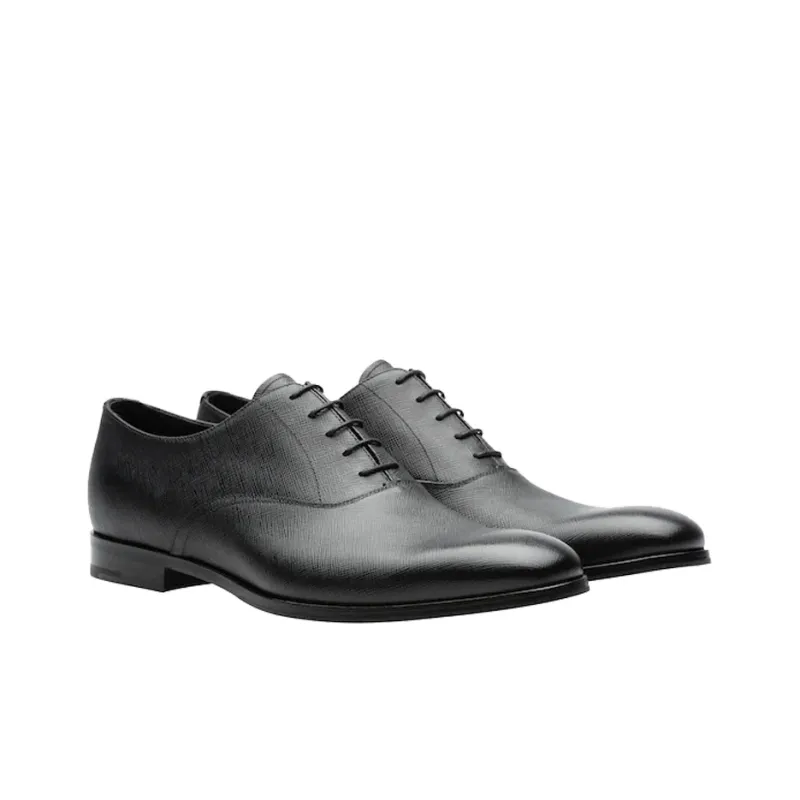 PRADA Saffiano-leather Oxford Shoes-2
