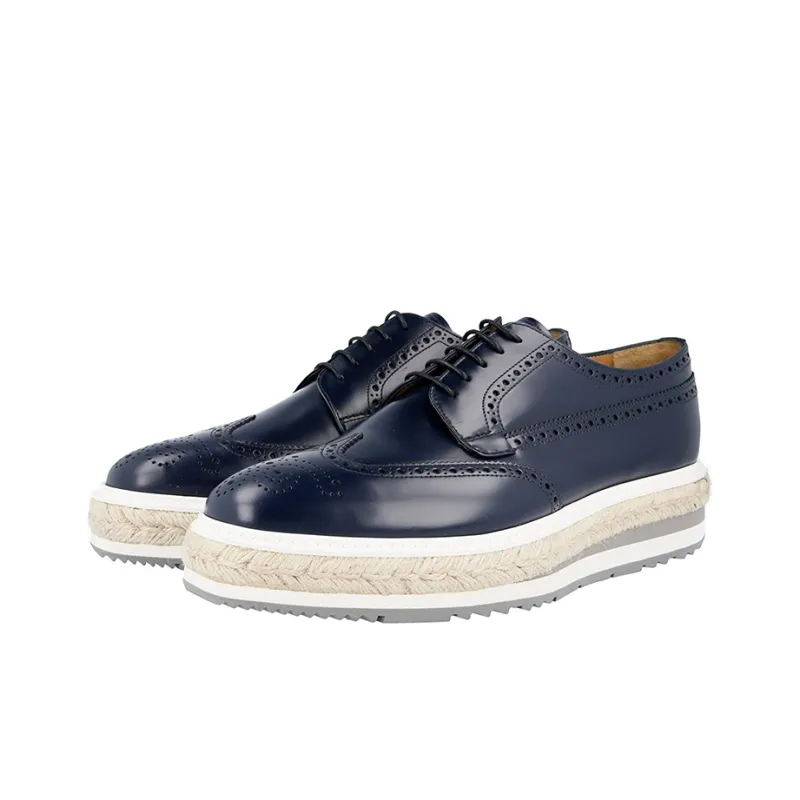 PRADA Platform Shoes Men's Dark Blue-2