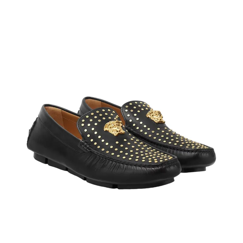 FANSIZHE La Medusa Driving Shoes Men's Black-2