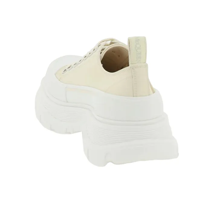 Alexander McQueen Tread Slick Low Lace Up Beige Women's-3