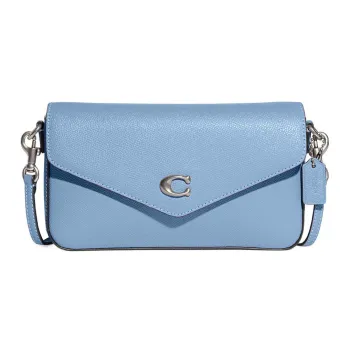 COACH Wyn Split Cow Leather Shoulder Bag, Crossbody Bag Small Size Women's Light Blue