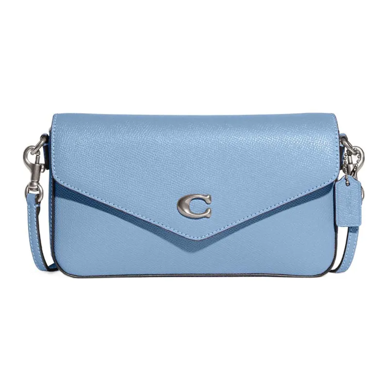 COACH Wyn Split Cow Leather Shoulder Bag, Crossbody Bag Small Size Women's Light Blue-0