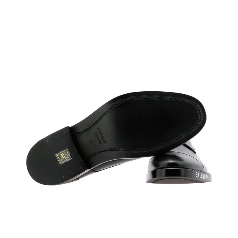 Balenciaga Derby Logo Lace Up Shoe Black-4