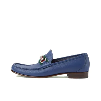 GUCCI Web Stripe Horsebit Loafer 'Washed Indigo'