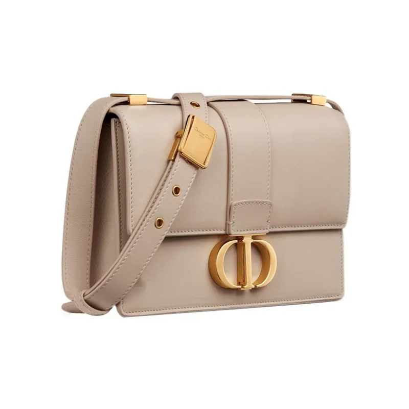 DIOR 30 Montaigne Cow Leather Monsta Bag Box Bag Handbag Shoulder Bag Crossbody Bag Small Size Women's Rouge Beige-2