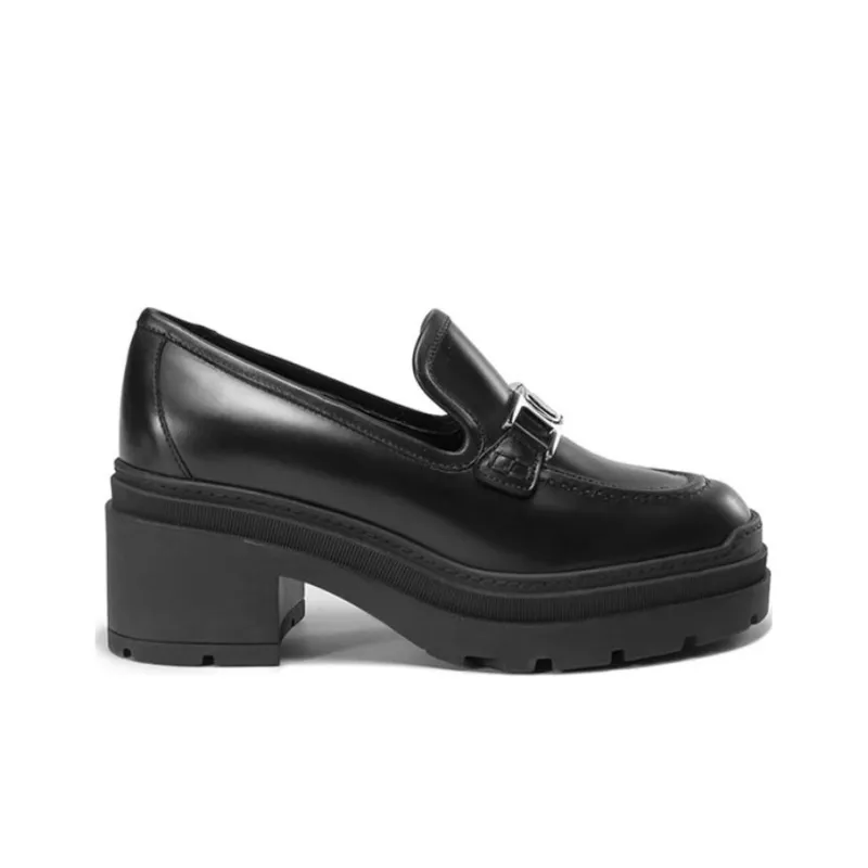 FERRAGAMO Vara Chain Leather 40mm Loafers-1