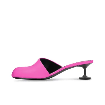 Balenciaga Lady 50mm Mule Pink Leather Women's