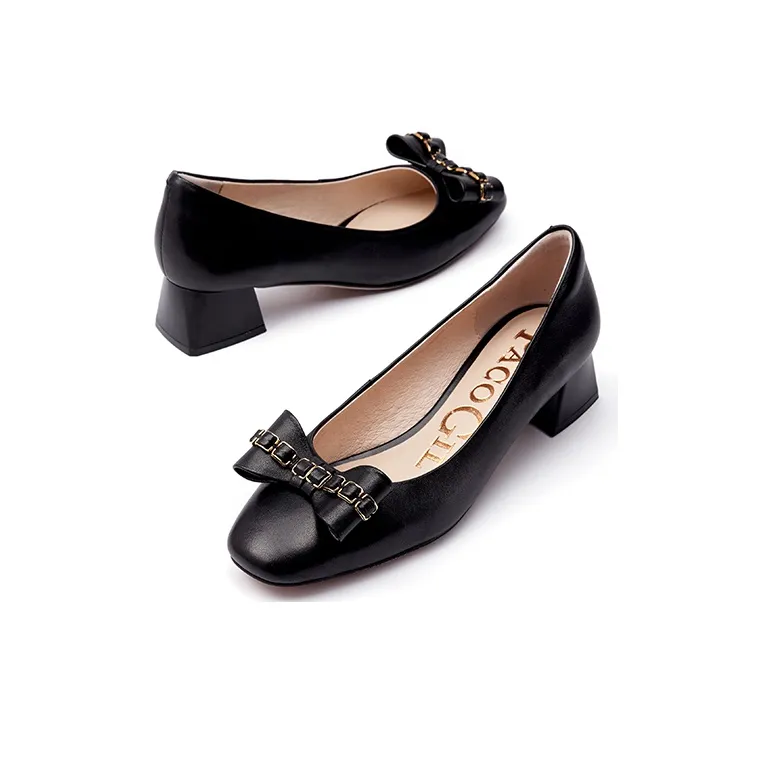 PACO GIL Block Heel Unlined Shoes Women's Black-1