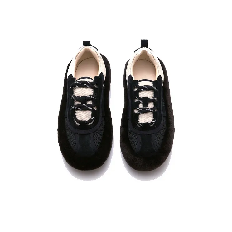 HALF AWAKE Low-Top Platform Shoes Women's Black White-3
