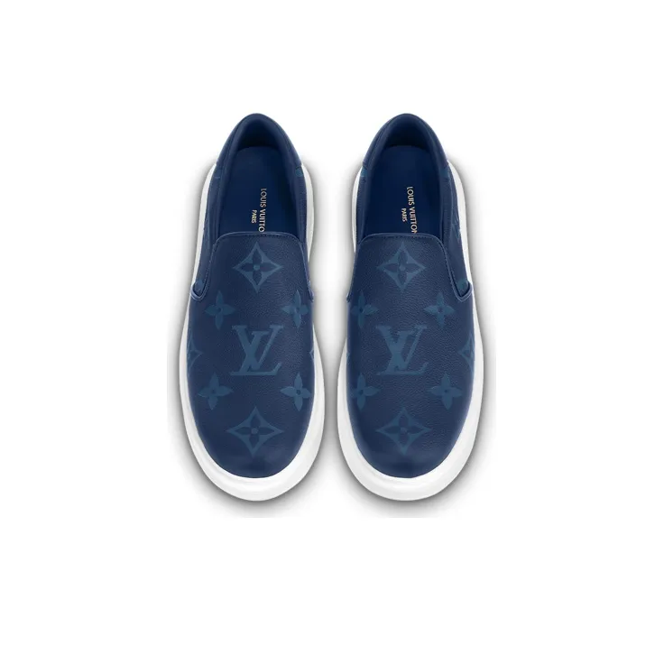 LOUIS VUITTON Beverly Hills Casual Shoes Men's Blue-3
