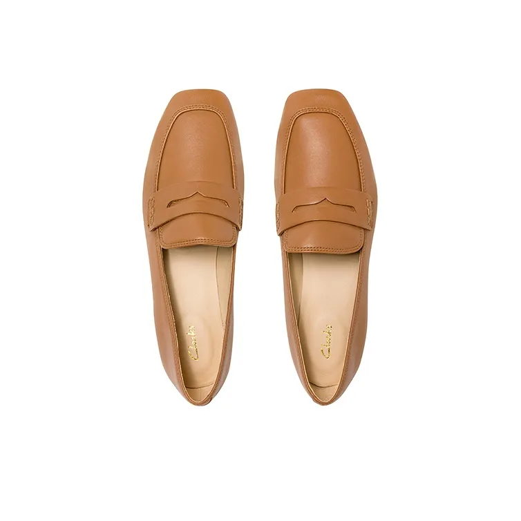 Clarks Chunky Heel Mary Jane Shoes Women's Dark Umber-3