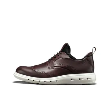 Ecco Hybrid Waterproof 720 Casual Leather Shoes Men's Dark Burgundy