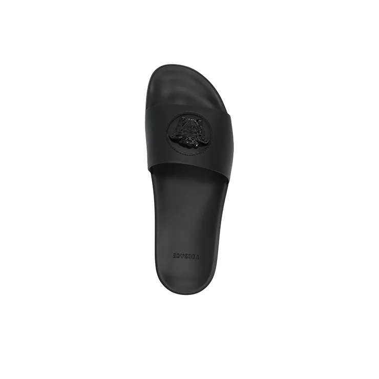 VERSACE Slide Slippers Men's Black-3