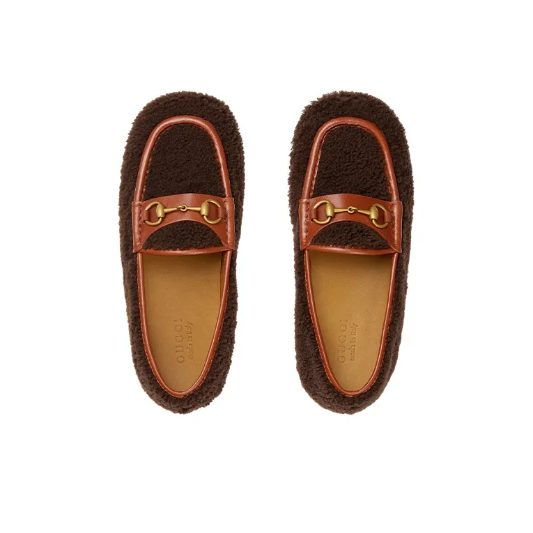 GUCCI Horsebit Loafers Men's Brown-1