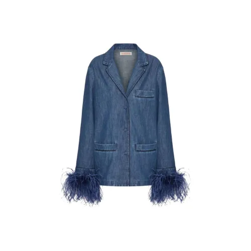 Valentino Denim Jackets Women's Blue