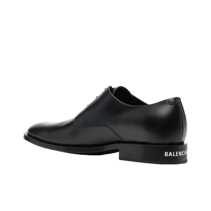Balenciaga Wallstreet Almond Toe Derby Shoe Black-4