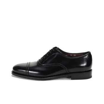 FERRAGAMO Seul Collection Cap Toe Oxford Leather Shoes Men's Black