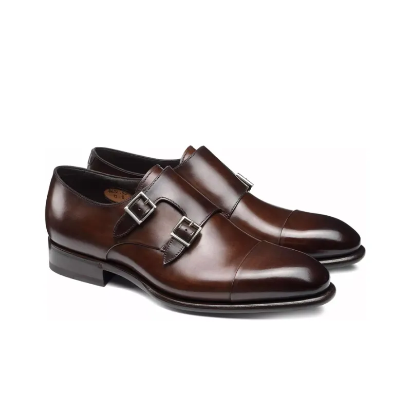 Santoni Buckle Detailed Slip On Monk Shoes-2