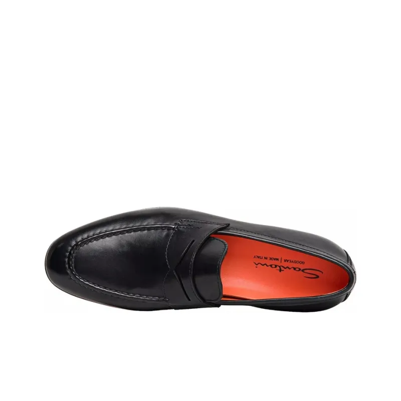 Santoni Leather Penny Loafers-3