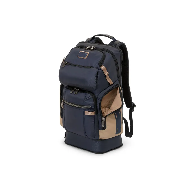 TUMI Alpha Bravo Nylon Backpack Women's Blue & Brown-1