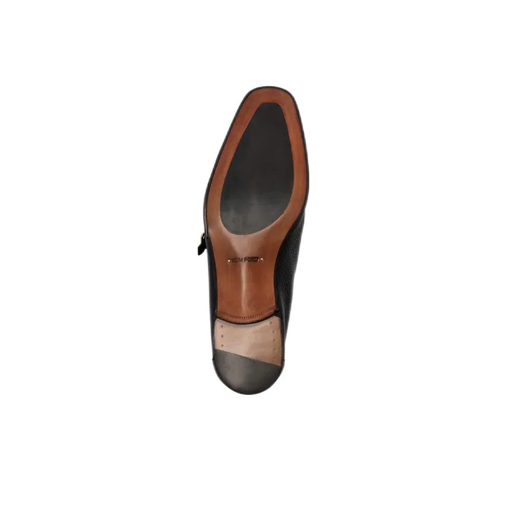 TOM FORD Grained Square-toe Loafers-4