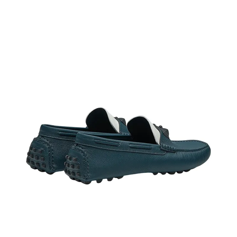 HERMES Gommino Loafers Men Blue-4