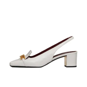 Valentino Vlogo Block Heel Mary Jane Shoes Women's White