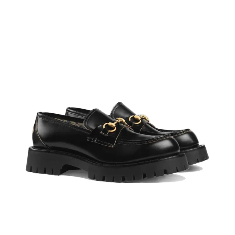 GUCCI Horsebit-detail Leather Loafers-2
