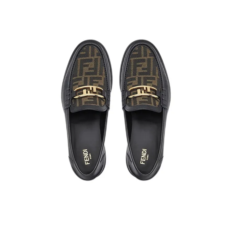 FENDI Ff Logo Pattern Slip On Loafers-3