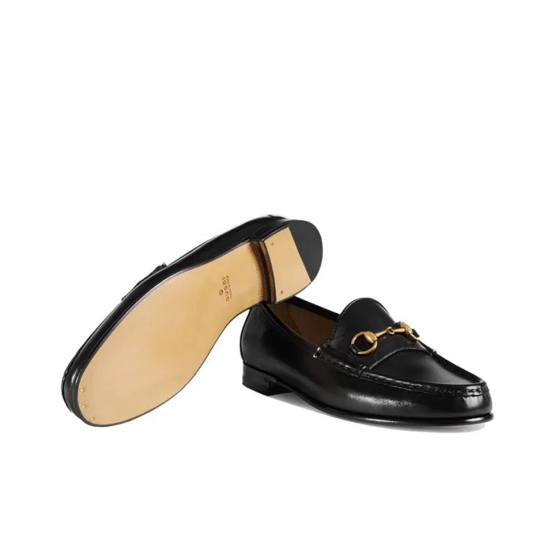 GUCCI 1953 Horsebit Loafers Black Leather Women's-5