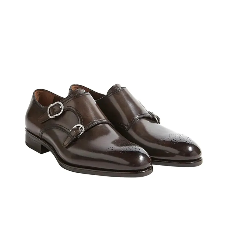 FERRAGAMO Casual Leather Shoes Men's Dark Brown-2