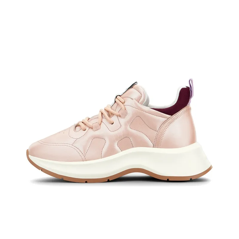 HOGAN H585 Low Top Platform Shoes Women's Pink-0