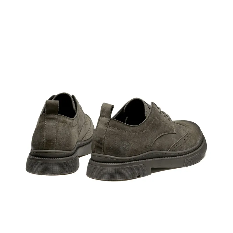LEAVELAND Men's Casual Shoes Men Low Top Khaki/Gray-1