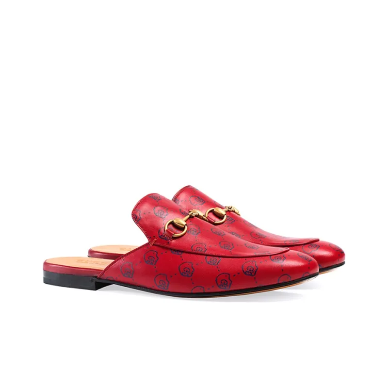 GUCCI Princetown Wrap-toe Slippers Men's Red-1