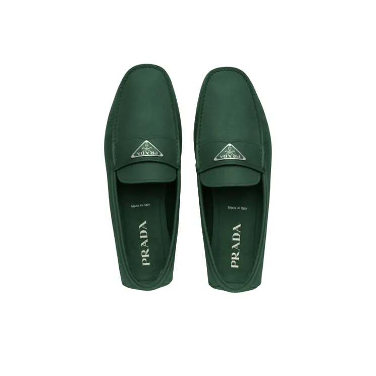 PRADA Saffiano Men's Casual Shoes Men Low Top Jadeite Green-3