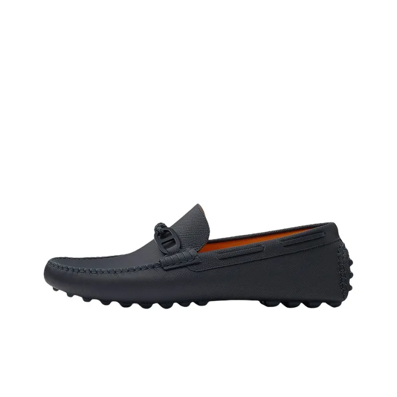 HERMES Alessandro Gommino Loafers Men's Dark Blue-0