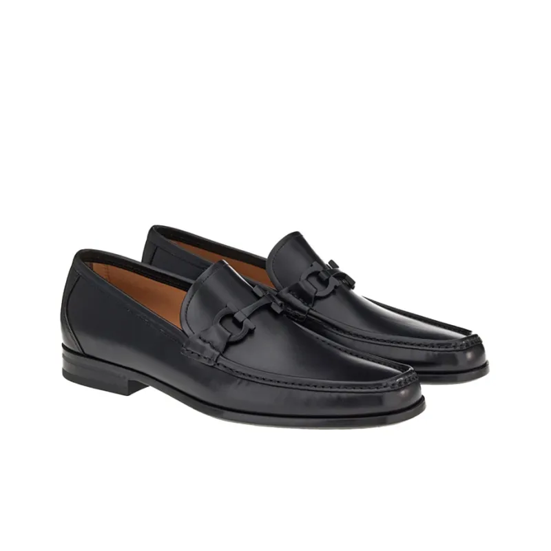 FERRAGAMO Gancini Plaque 35mm Leather Loafers-2