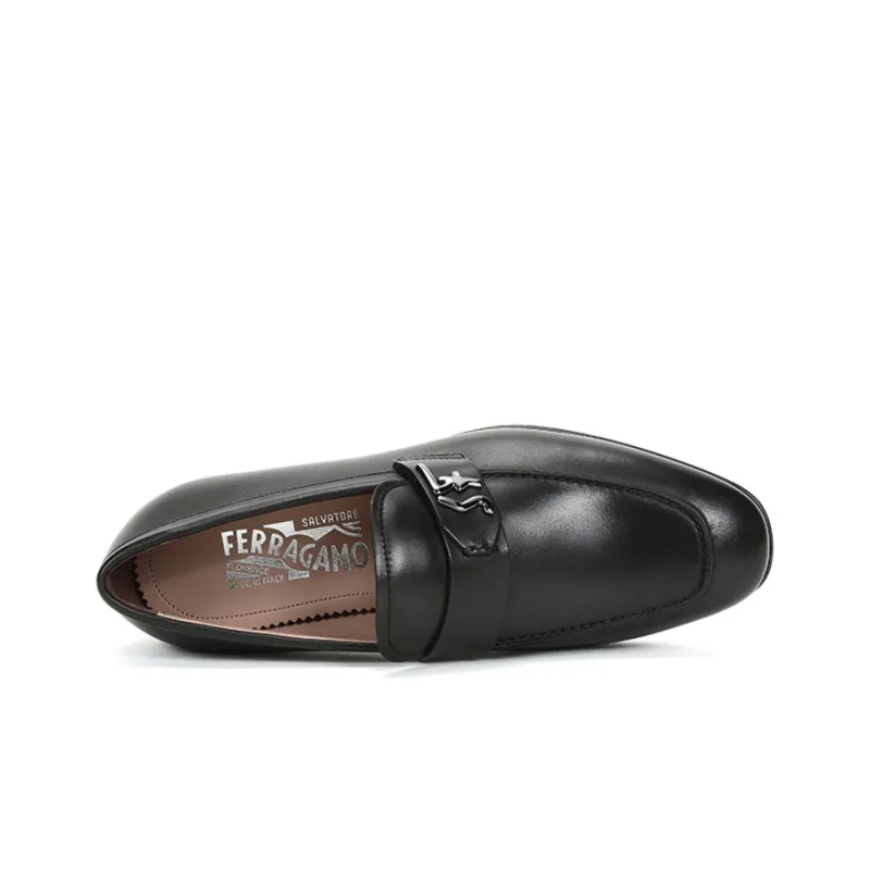 FERRAGAMO Riben SF Ornament Dress Shoes Men's Black-4