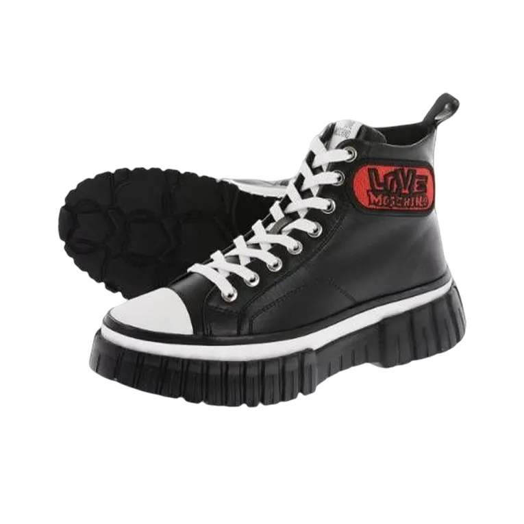 MOSCHINO Mid-Top Platform Shoes Women's Black-3