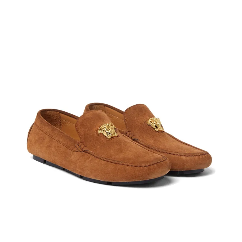 VERSACE La Medusa Suede Loafers-3