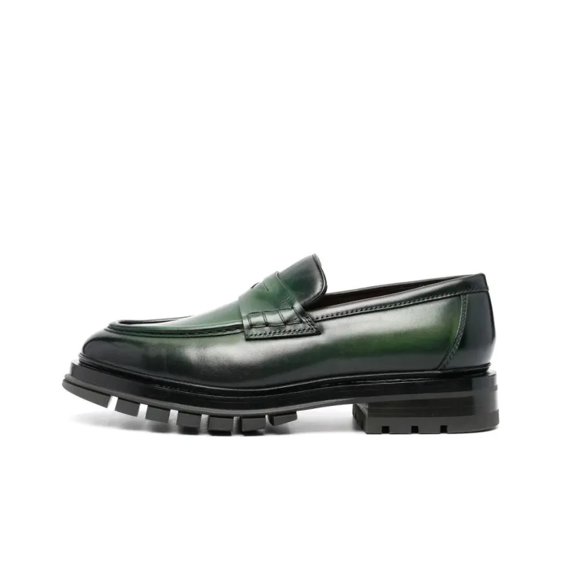 Santoni Penny-slot Leather Loafers-0