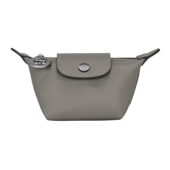 LONGCHAMP Le Pliage Xtra Cow Leather Coin Purses Wallets Men's Gray